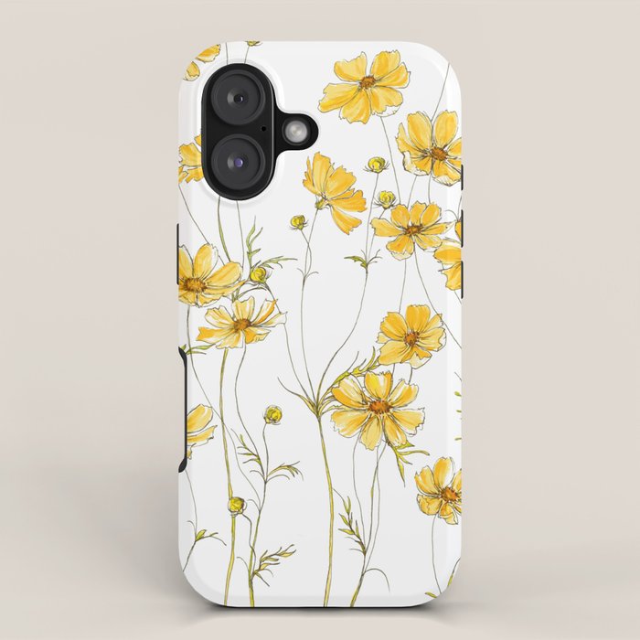 Yellow Cosmos Flowers iPhone Case Gallery Image 1