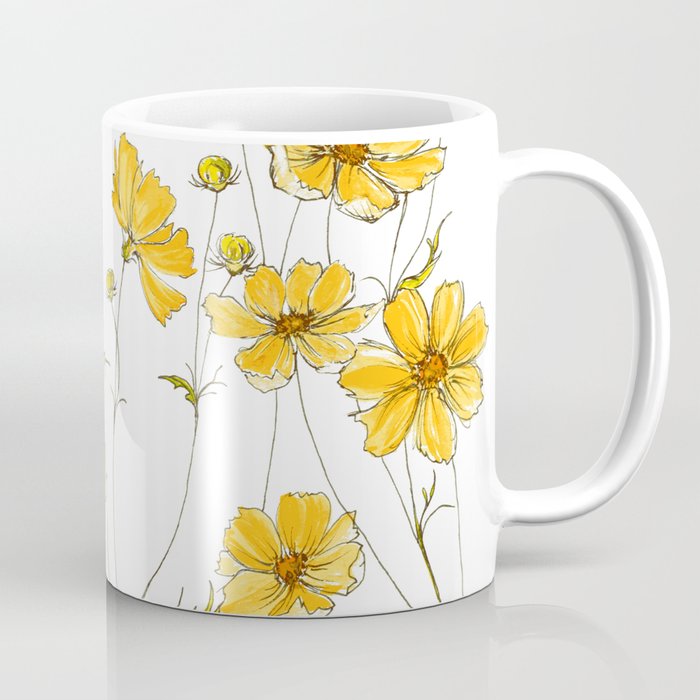 Yellow Cosmos Flowers Coffee Mug Gallery Image 1
