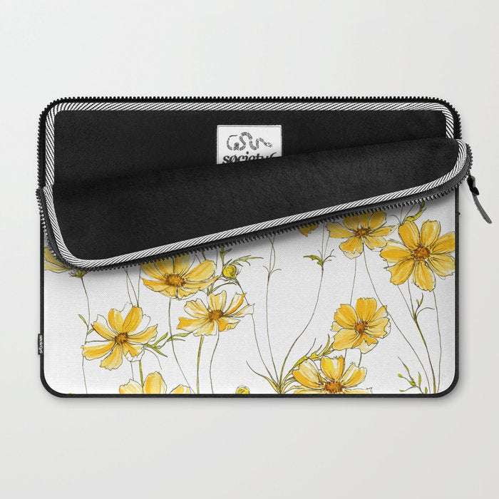 Yellow Cosmos Flowers Laptop Sleeve Gallery Image 2