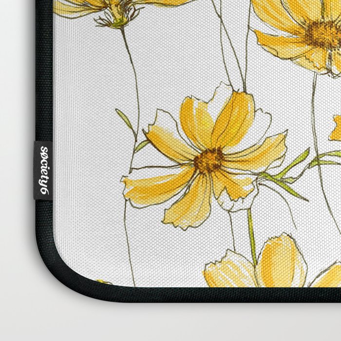 Yellow Cosmos Flowers Laptop Sleeve Gallery Image 3