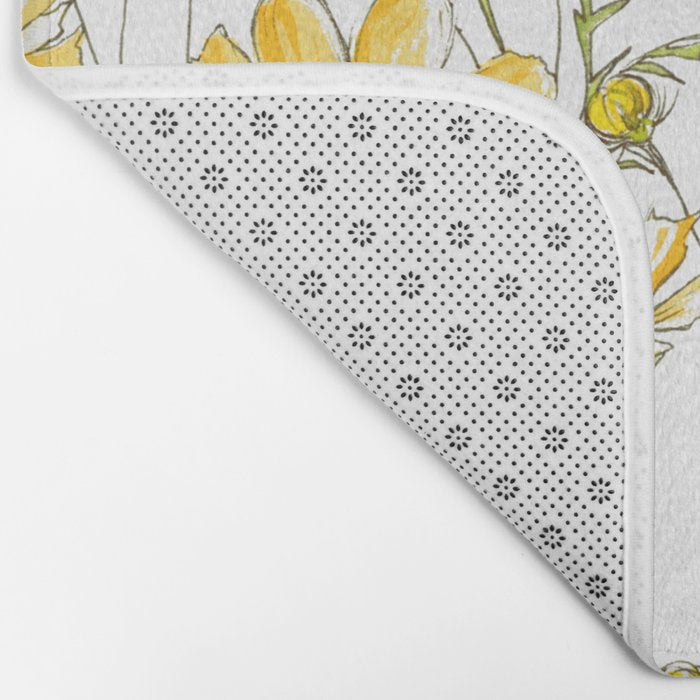 Yellow Cosmos Flowers Bath Mat Gallery Image 2