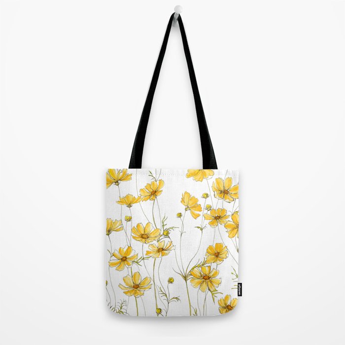 Yellow Cosmos Flowers Tote Bag Gallery Image 2