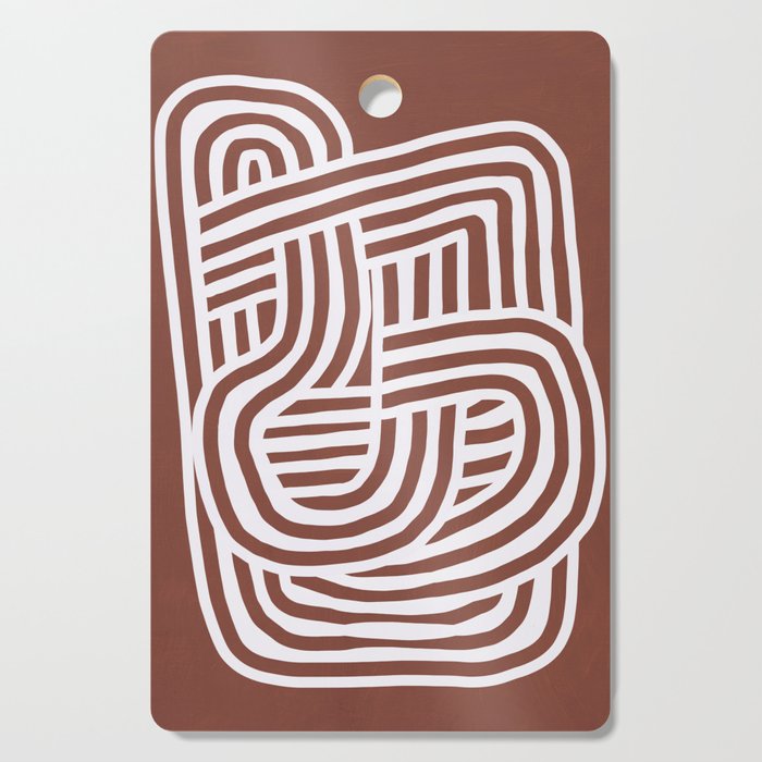 Line art Sculpt in umber 03 Cutting Board Gallery Image 1