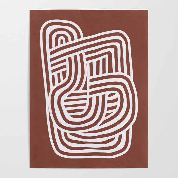 Line art Sculpt in umber 03 Poster Gallery Image 4
