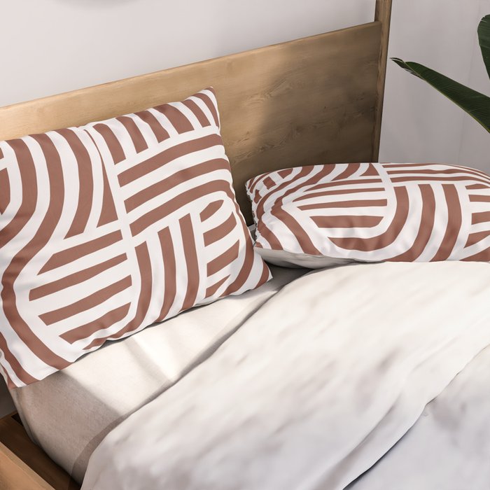 Line art Sculpt in umber 03 Pillow Sham Gallery Image 2