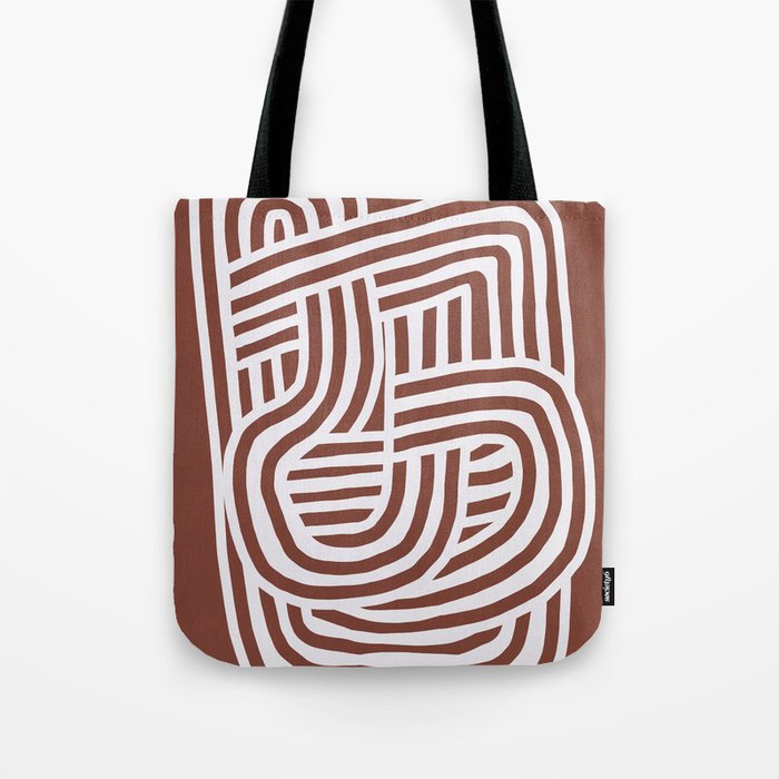 Line art Sculpt in umber 03 Tote Bag Gallery Image 1