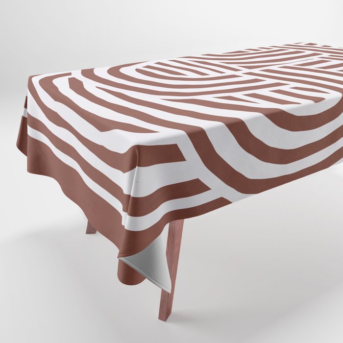 Line art Sculpt in umber 03 Tablecloth Gallery Image 1