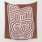 Line art Sculpt in umber 03 Wall Tapestry Gallery Image 4