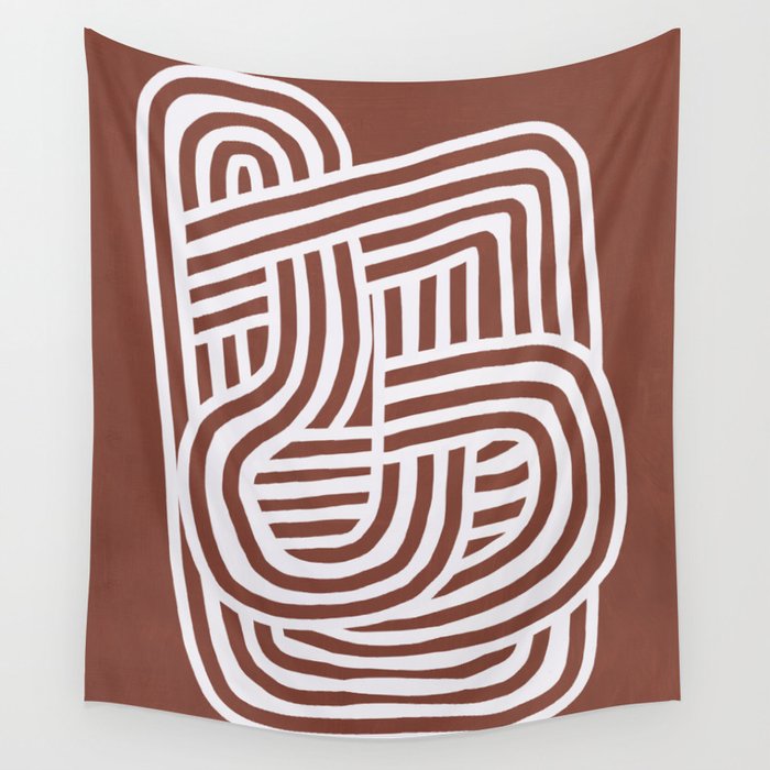 Line art Sculpt in umber 03 Wall Tapestry Gallery Image 4