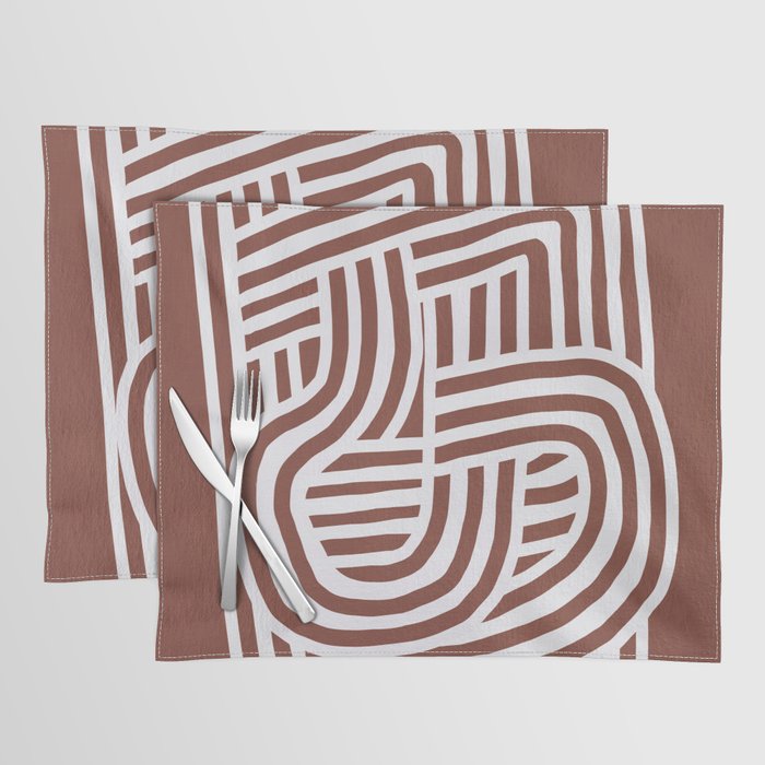 Line art Sculpt in umber 03 Placemat Gallery Image 1