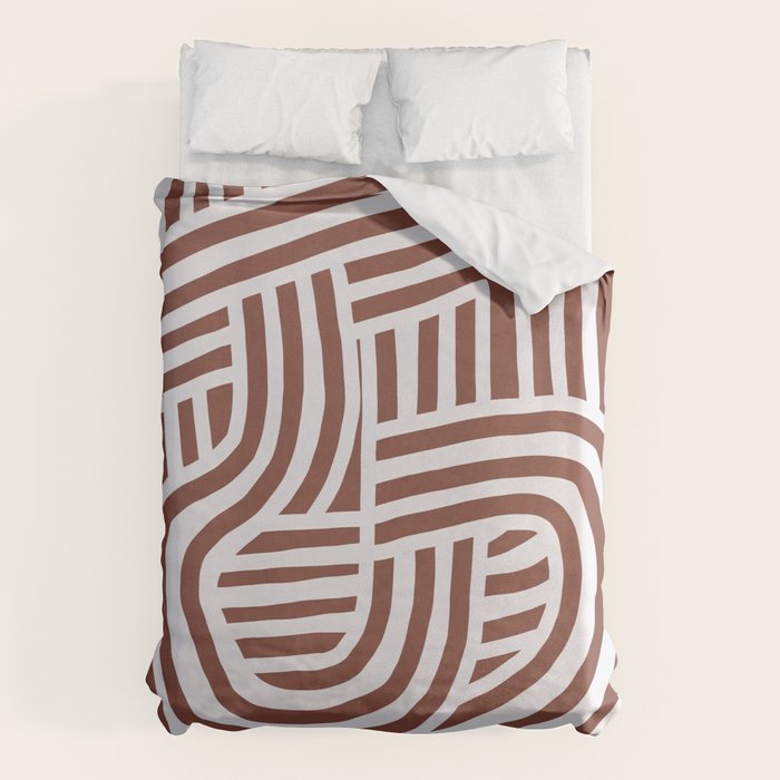 Line art Sculpt in umber 03 Duvet Cover Gallery Image 6