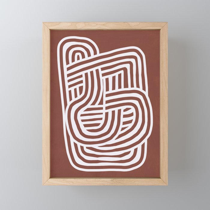 Line art Sculpt in umber 03 Mini Art Print Gallery Image 1