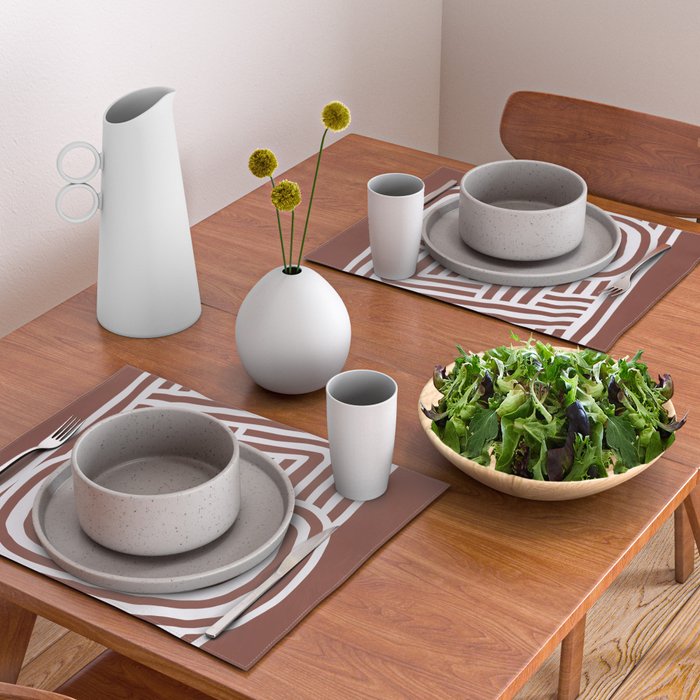 Line art Sculpt in umber 03 Placemat Gallery Image 2