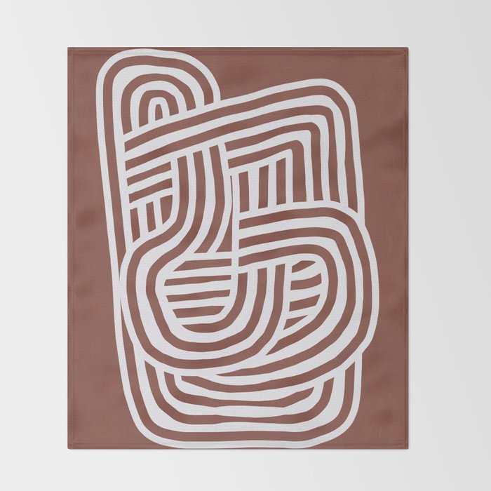 Line art Sculpt in umber 03 Throw Blanket Gallery Image 2