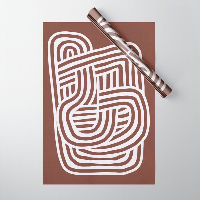 Line art Sculpt in umber 03 Wrapping Paper Gallery Image 1