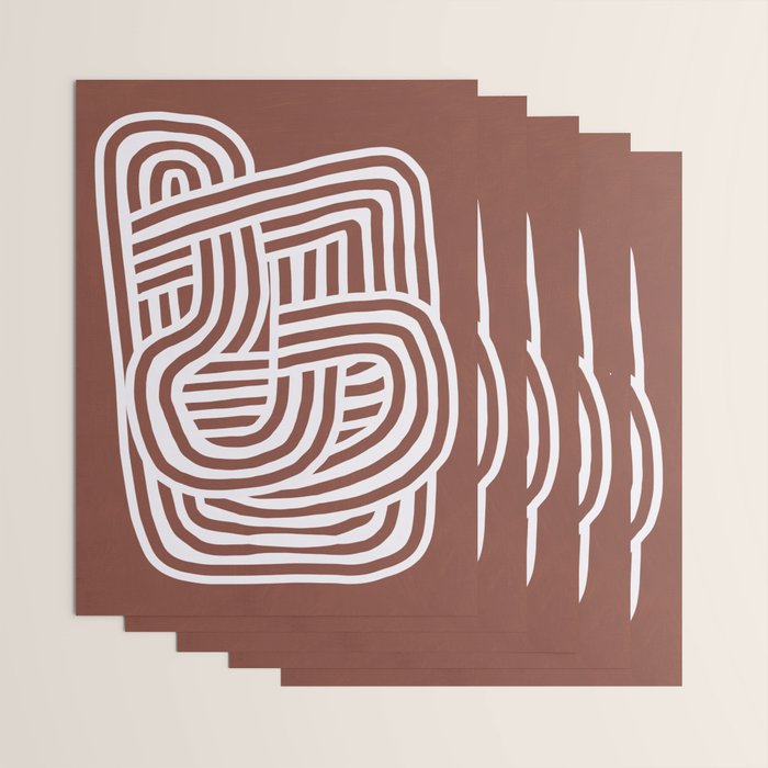 Line art Sculpt in umber 03 Wrapping Paper Gallery Image 3