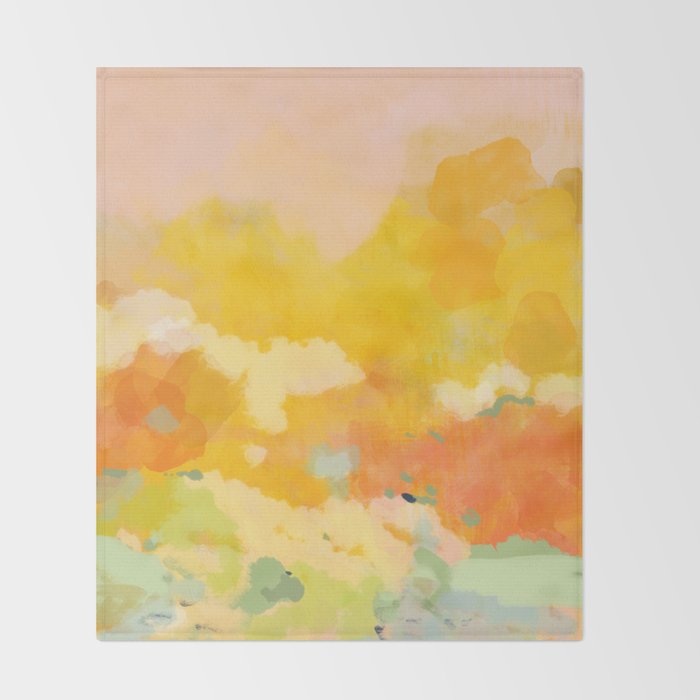 abstract spring sun Throw Blanket Gallery Image 2