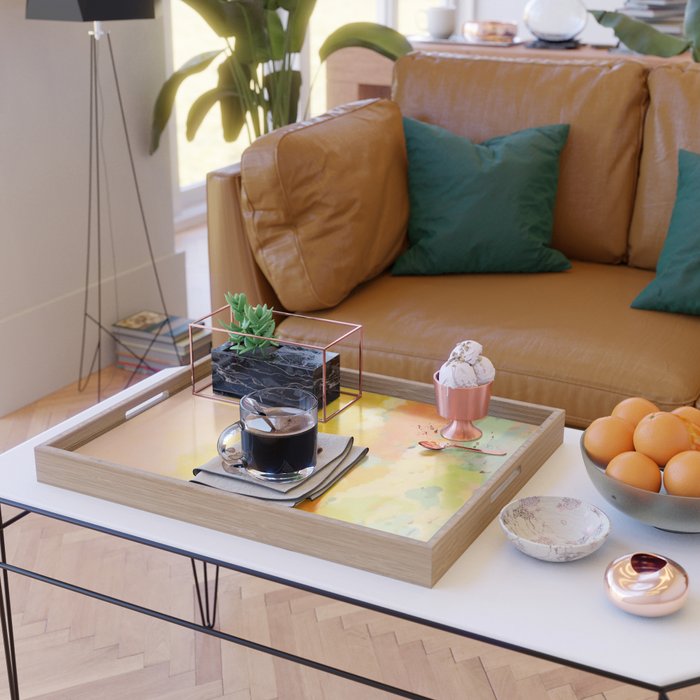abstract spring sun Serving Tray Gallery Image 2