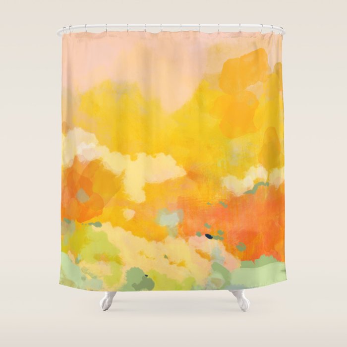 abstract spring sun Shower Curtain Gallery Image 1