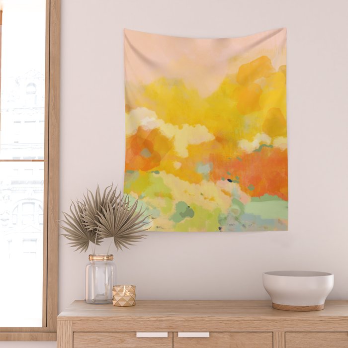 abstract spring sun Wall Tapestry Gallery Image 2