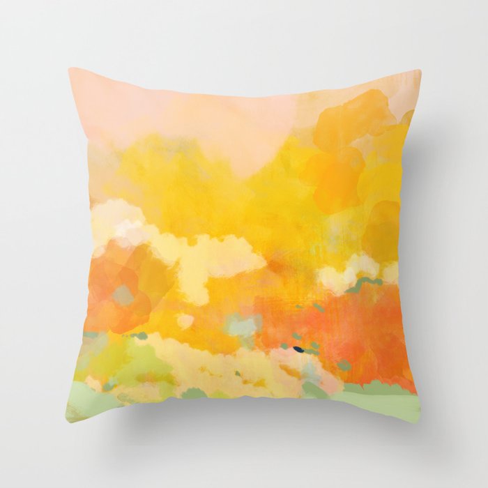 abstract spring sun Throw Pillow Gallery Image 6