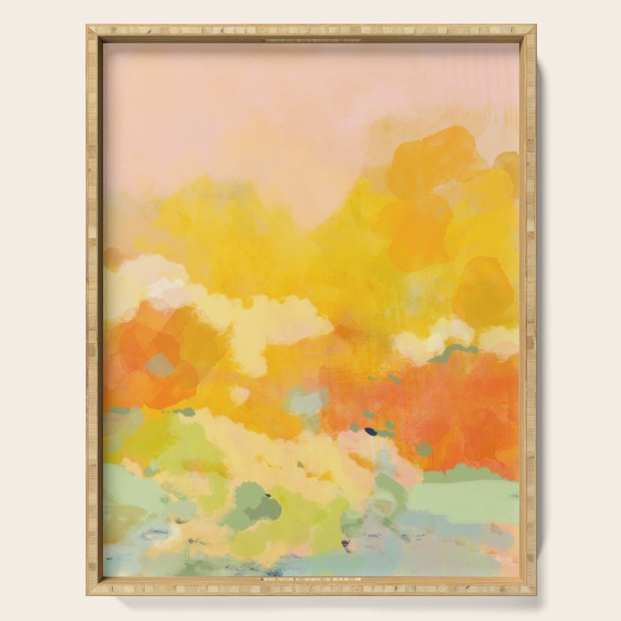 abstract spring sun Serving Tray Gallery Image 1