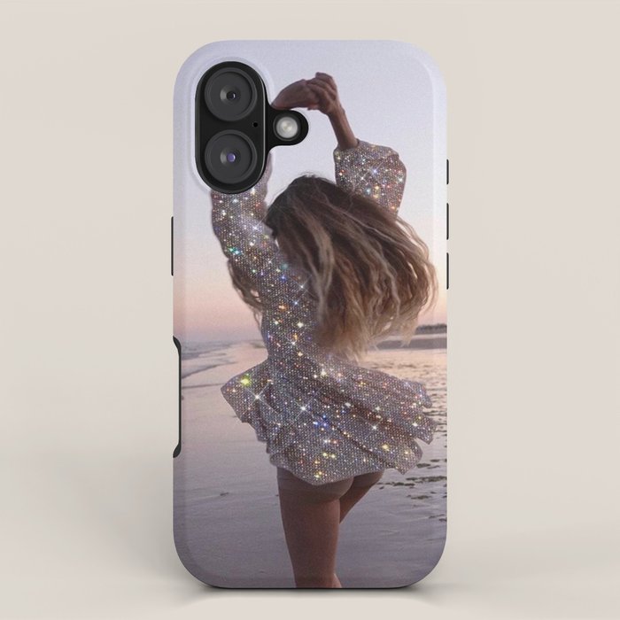 DANCING ON THE BEACH | dance | sunset | summer | dress | glitter | bling |  collage | vibe | happy  iPhone Case Gallery Image 1