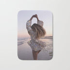 DANCING ON THE BEACH | dance | sunset | summer | dress | glitter | bling |  collage | vibe | happy  Bath Mat Gallery Image 1