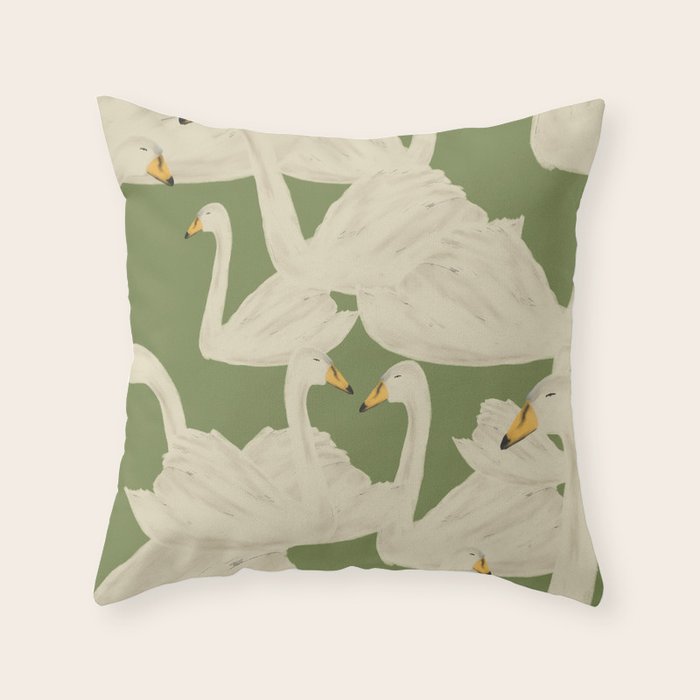 Flight of Swans Throw Pillow Gallery Image 6