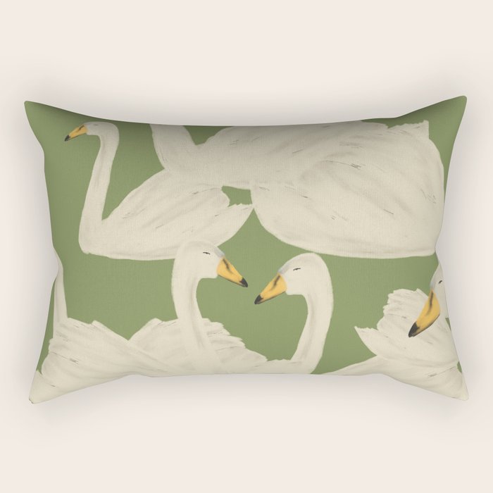 Flight of Swans Rectangular Pillow Gallery Image 2