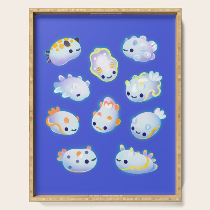 White sea slug Serving Tray Gallery Image 1