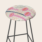 Block print scandinavian meadow Stool Gallery Image 2