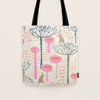 Block print scandinavian meadow Tote Bag Gallery Image 1