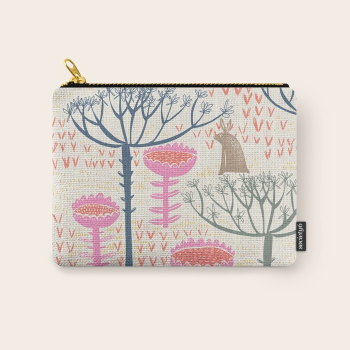 Block print scandinavian meadow Carry All Pouch Gallery Image 1