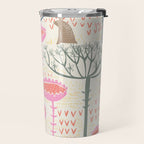 Block print scandinavian meadow Travel Mug Gallery Image 2