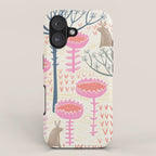 Block print scandinavian meadow iPhone Case Gallery Image 1