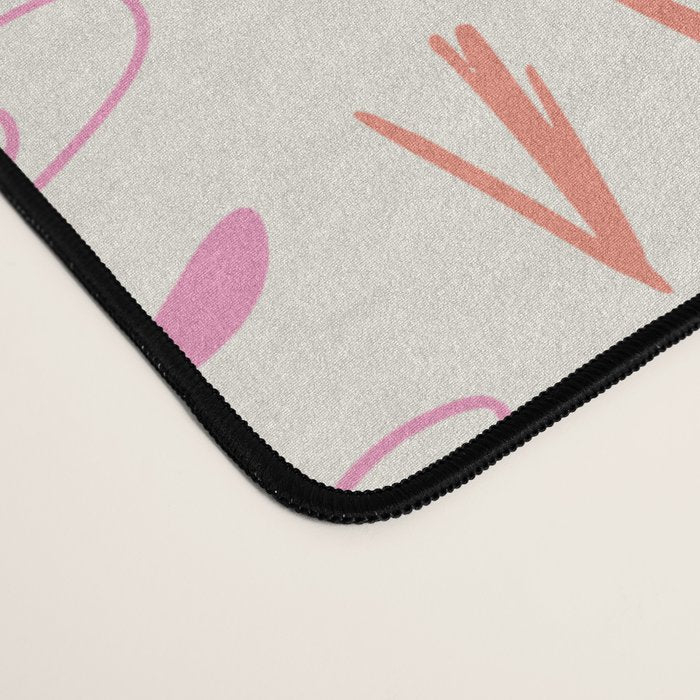 Block print scandinavian meadow Desk Mat Gallery Image 4