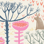 Block print scandinavian meadow Coffee Mug Gallery Image 2