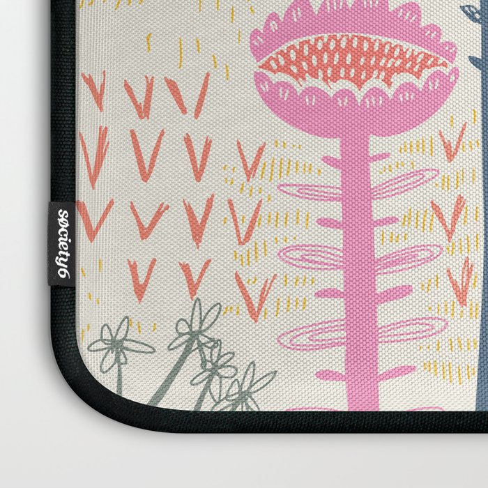 Block print scandinavian meadow Laptop Sleeve Gallery Image 3