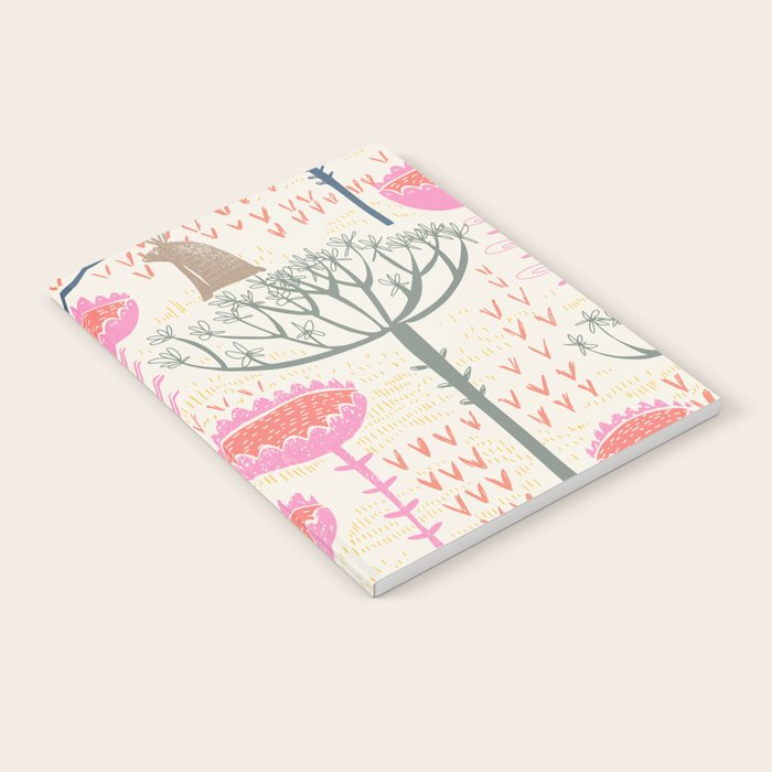 Block print scandinavian meadow Notebook Gallery Image 2