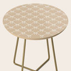 Bows & Ribbons Pattern XLV Neutral Beige Side Table Gallery Image 2