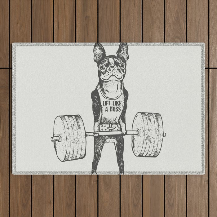 Boston Terrier Lift Outdoor Rug Gallery Image 1