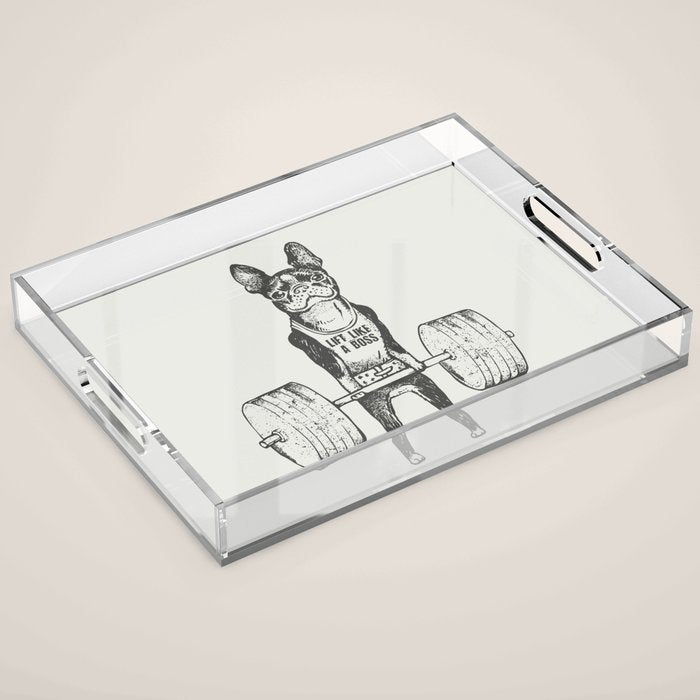 Boston Terrier Lift Acrylic Tray Gallery Image 1