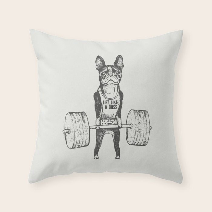 Boston Terrier Lift Throw Pillow Gallery Image 6