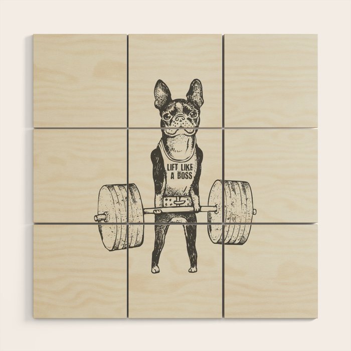 Boston Terrier Lift Wood Wall Art Gallery Image 1
