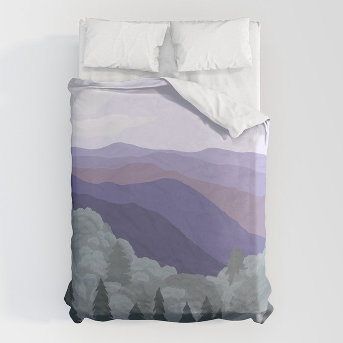 Great Smoky Mountains National Park, National Parks Illustrated, Gatlinburg, Tennessee  Duvet Cover Gallery Image 6