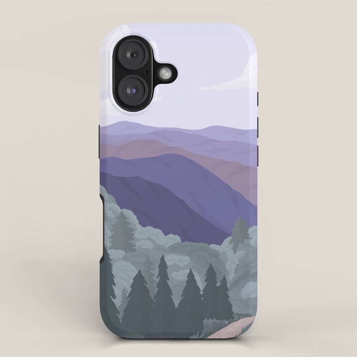 Great Smoky Mountains National Park, National Parks Illustrated, Gatlinburg, Tennessee  iPhone Case Gallery Image 1