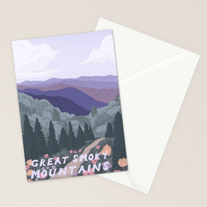 Great Smoky Mountains National Park, National Parks Illustrated, Gatlinburg, Tennessee  Stationery Card Gallery Image 2