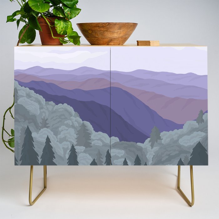 Great Smoky Mountains National Park, National Parks Illustrated, Gatlinburg, Tennessee  Credenza Gallery Image 1