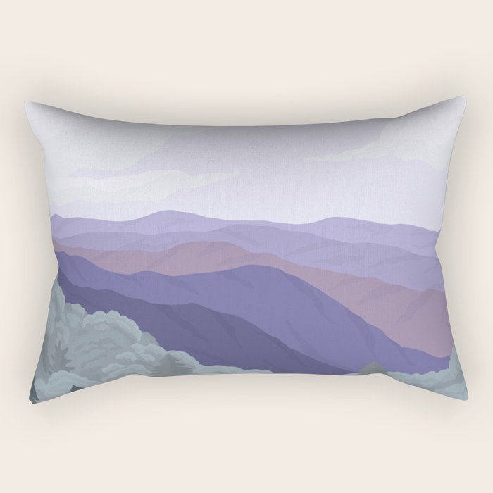 Great Smoky Mountains National Park, National Parks Illustrated, Gatlinburg, Tennessee  Rectangular Pillow Gallery Image 1